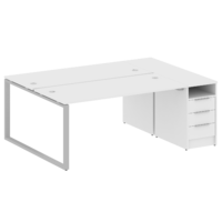 Стол-станция METALL SYSTEM на О-образном м/к с опорной тумбой  БО.РС-СТП-2.4 2012*1475*750 